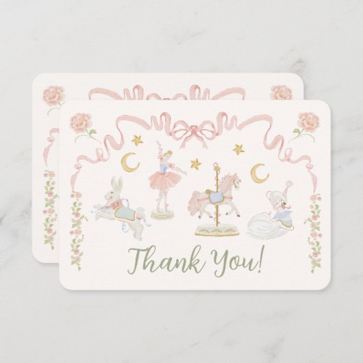 Carrousel Merry-go-round Bedankt Opmerking (Voorkant / Achterkant)