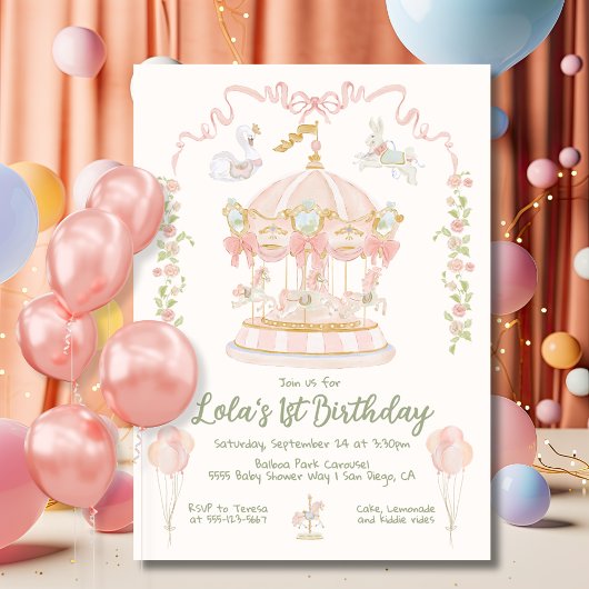 Carrousel Merry-go-round Verjaardagsfeest Kaart