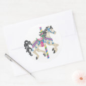 Carrousel/ Merry Go Round voor kinderen! Ronde Sticker (Envelop)