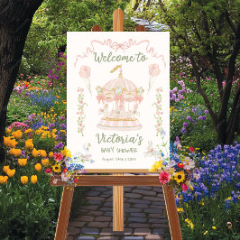 Carrousel Merry-go-round Welcome Sign Poster