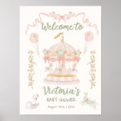 Carrousel Merry-go-round Welcome Sign Poster (Voorkant)