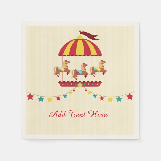 Carrousel met Star Bunting Servetten (Voorkant)