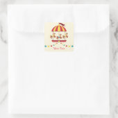 Carrousel met Star Bunting Vierkante Sticker (Tas)