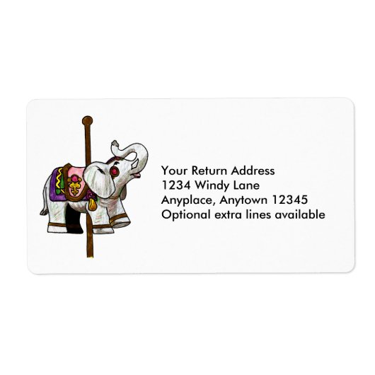 Carrousel olifant label (Voorkant)