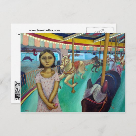 Carrousel - Oorspronkelijk schilderen door Lora Sh Briefkaart (Voorkant / Achterkant)