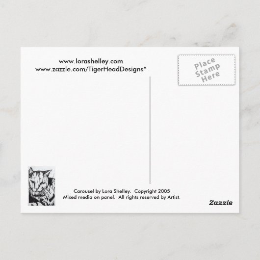 Carrousel - Oorspronkelijk schilderen door Lora Sh Briefkaart (Achterkant)