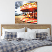 Carrousel op Brighton Beach Canvas Afdruk (Insitu (Slaapkamer))