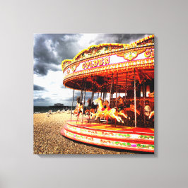 Carrousel op Brighton Beach Canvas Afdruk