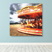 Carrousel op Brighton Beach Canvas Afdruk (Insitu (Houten vloer))
