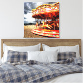 Carrousel op Brighton Beach Canvas Afdruk (Insitu (Slaapkamer))