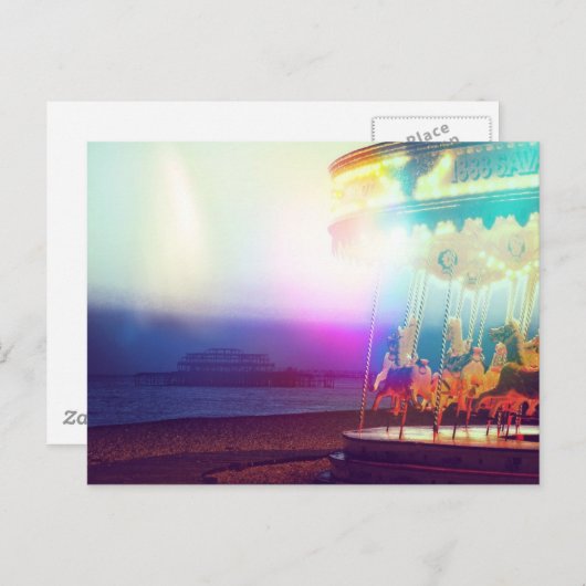 Carrousel op het strand briefkaart (Voorkant / Achterkant)