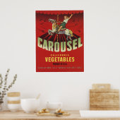 Carrousel Oude groenten kratellabels Poster (Keuken)