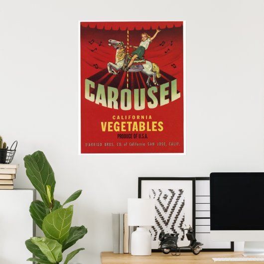 Carrousel  Oude groenten kratellabels Poster (Thuiskantoor)