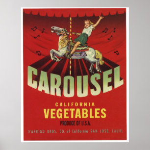 Carrousel  Oude groenten kratellabels Poster