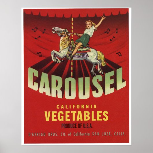 Carrousel Oude groenten kratellabels Poster (Voorkant)