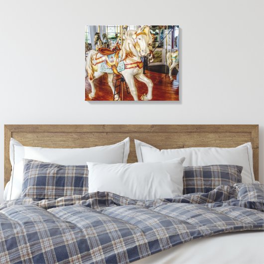 carrousel Paard — Canvas Art grote print (Insitu (Slaapkamer))