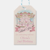 Carrousel Paard Carnaval Verjaardag Bedankt Cadeaulabel (Voorkant)