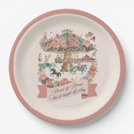 Carrousel Paard Carnaval Verjaardagsfeest Papieren Bordje