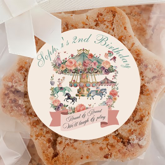Carrousel Paard Carnaval Verjaardagsfeest Ronde Sticker