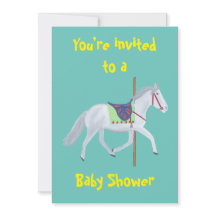 Carrousel Paard Custom Baby Douche Uitnodigingen