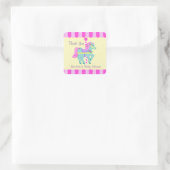 Carrousel Paard dank u Vierkante Sticker (Tas)