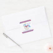 Carrousel Paard dank u Vierkante Sticker (Envelop)