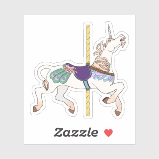 Carrousel Paard Eenhoorn Sticker (Vel)