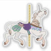 Carrousel Paard Eenhoorn Sticker (Voorkant)