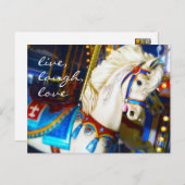 Carrousel Paard Foto Live Lach Liefde Script Bold Briefkaart (Voorkant / Achterkant)