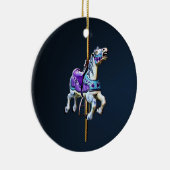 Carrousel Paard Gekleed in Lavendel en Blauw Keramisch Ornament (Rechts)