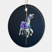 Carrousel Paard Gekleed in Lavendel en Blauw Keramisch Ornament (Links)