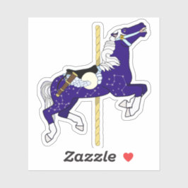 Carrousel Paard met nachtelijke hemel ontwerp Sticker