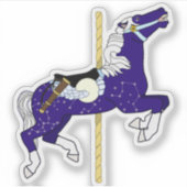 Carrousel Paard met nachtelijke hemel ontwerp Sticker (Voorkant)