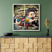 Carrousel Paard Sparkly Lights Vind je wild Poster