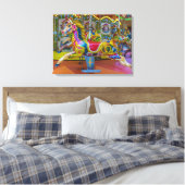 Carrousel paard uitzicht canvas print (Insitu (Slaapkamer))