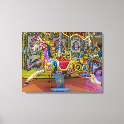Carrousel paard uitzicht canvas print (Voorkant)