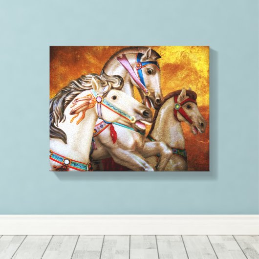 Carrousel Paarden op gespannen canvas (Insitu (Houten vloer))