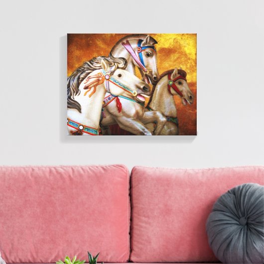 Carrousel Paarden op gespannen canvas Afdruk (Insitu (Woonkamer))
