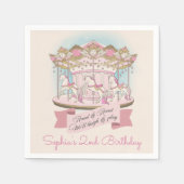 Carrousel Paardencircus Carnaval Verjaardagsfeest Servet (Voorkant)