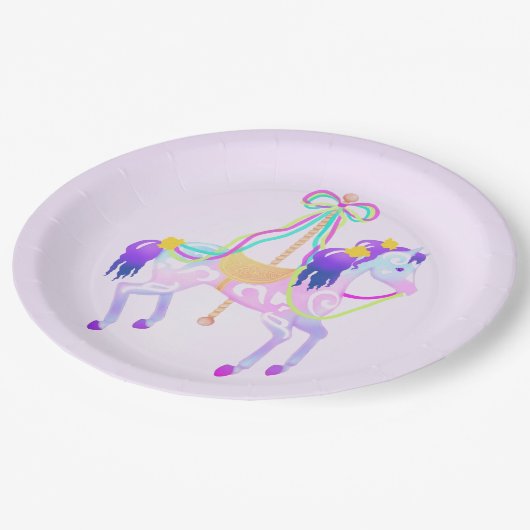 Carrousel Paardenpapier bord (Gekanteld)