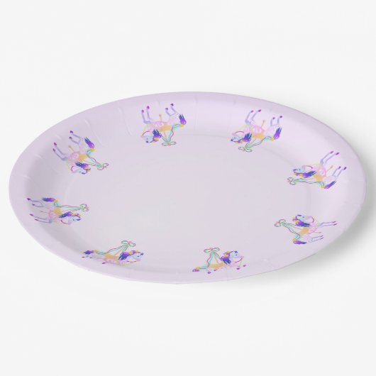 Carrousel Paardenpapier bord (Gekanteld)