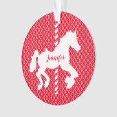 Carrousel Paardenpatroon Uw kleuren Ornament (voorkant)