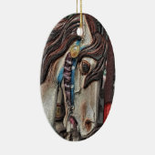 Carrousel Paardenpotlood Art Ornament (Rechts)