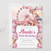 Carrousel Party Waterverf Custom Kaart (Voorkant)