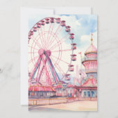 Carrousel Party Waterverf Custom Kaart (Achterkant)