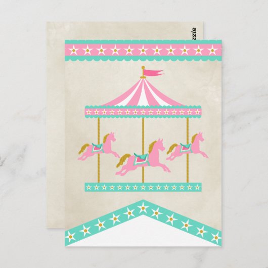 Carrousel Pennant Banner Spacer Briefkaart (Voorkant / Achterkant)