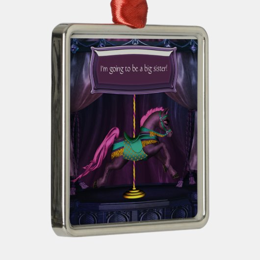 Carrousel Pony Big Sister Keepsake Ornamnet Metalen Ornament (Rechts)
