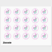 Carrousel Pony Pink Ronde Sticker (Vel)