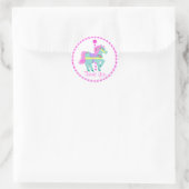 Carrousel Pony Pink Ronde Sticker (Tas)