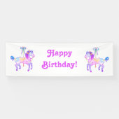 Carrousel Pony verjaardagsbanner Spandoek (Horizontaal)